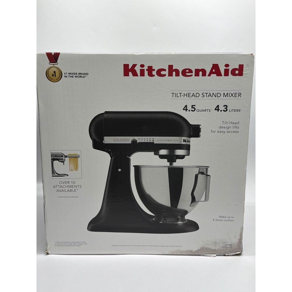KitchenAid Ultra Power Plus 4.5 Qt Tilt-Head Stand Mixer Matte Black KSM96BM